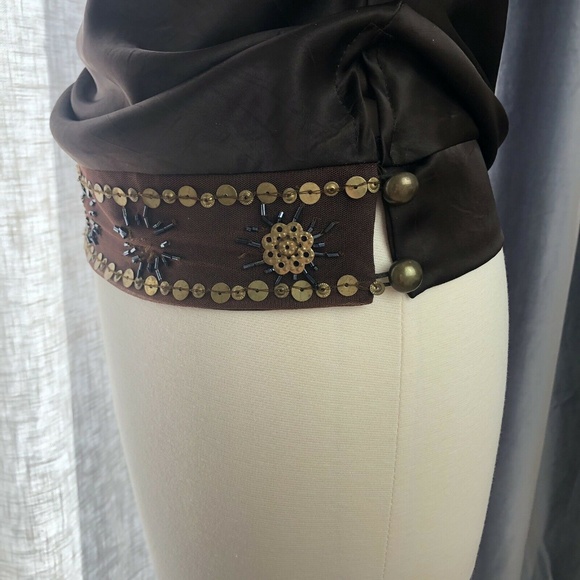 NWT S/M Boho Chic Halter Top Beaded Waistband Flaw - Picture 6 of 8